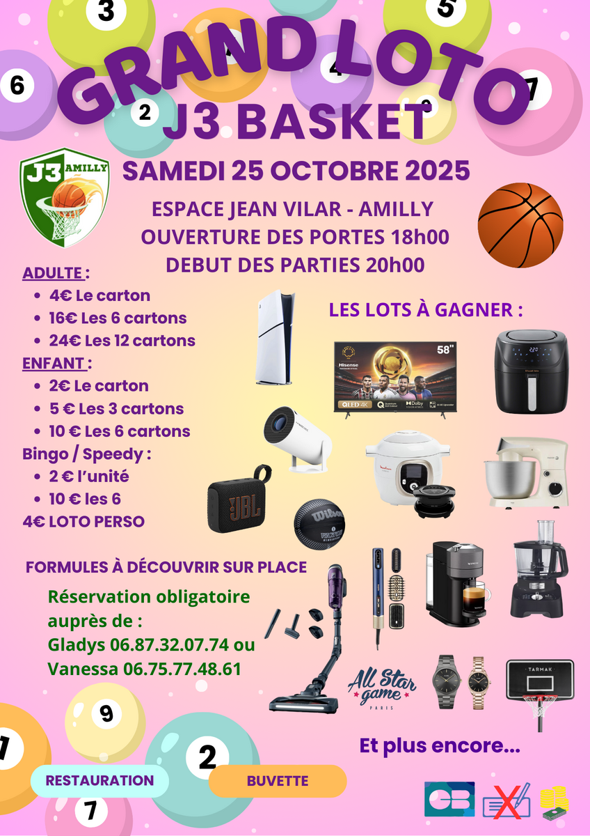 GRAND LOTO J3 BASKET - Samedi 25 Octobre 2025