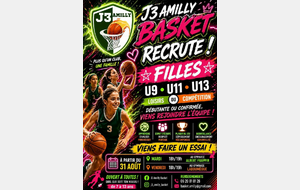 Recrutement Basket Féminin : Rejoins la famille J3 Amilly !